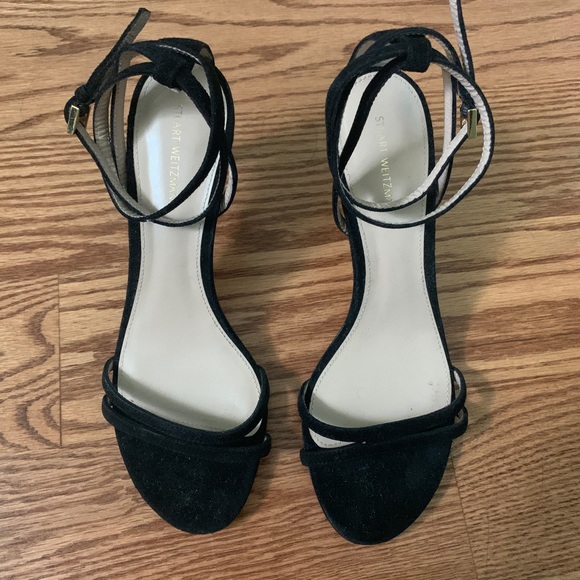 NWOT Stuart Weitzman Skinny Strap Low Heels - Picture 1 of 5